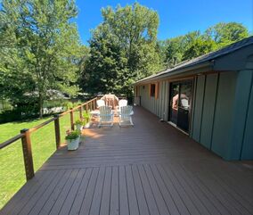 Cedar Deck with Cable Railings, Screened in Patio with Under Decking in Ogden Dunes, IN (8)